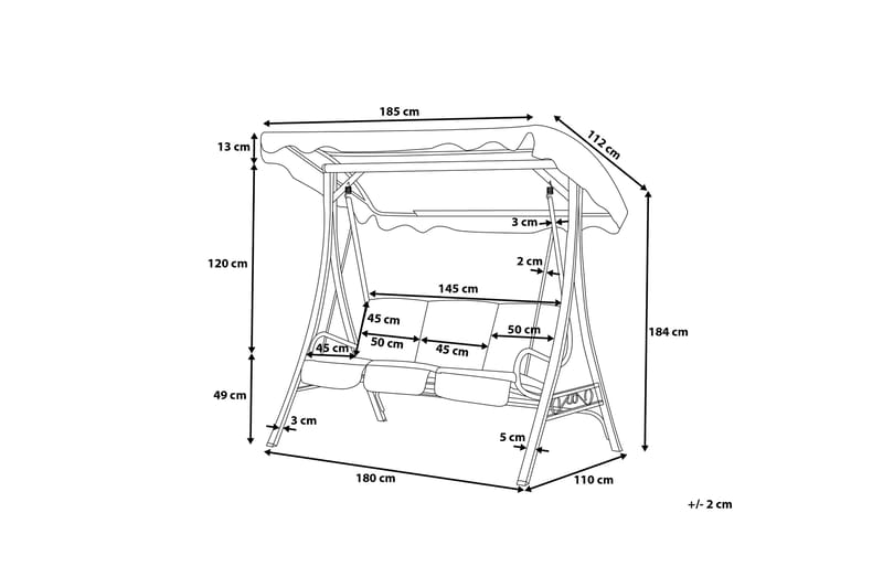 Garbo Hängsoffa 185 cm - Grå - Hammock