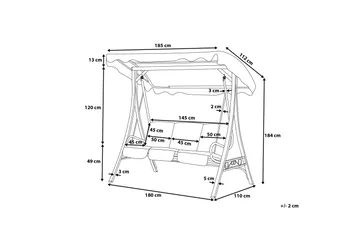 Garbo Hängsoffa 185 cm - Grå - Utemöbler - Utesoffa - Hammock