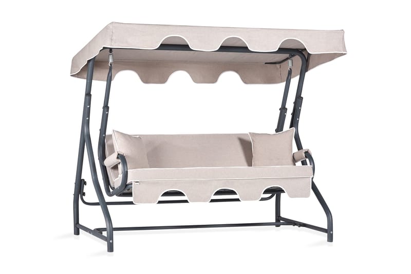 Gowanda 3-sits Hammock med Tak - Beige/Svart - Utemöbler - Utesoffa - Hammock