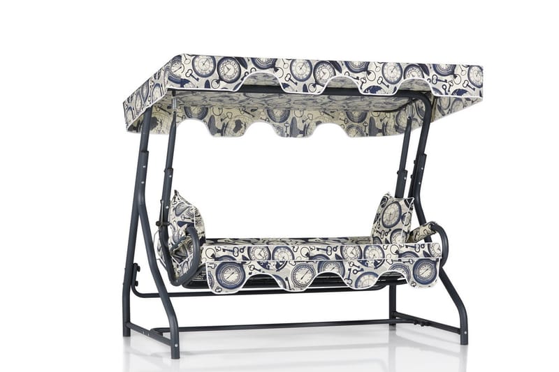 Gowanda 3-sits Hammock med Tak - Vit/blå - Utemöbler - Utesoffa - Hammock