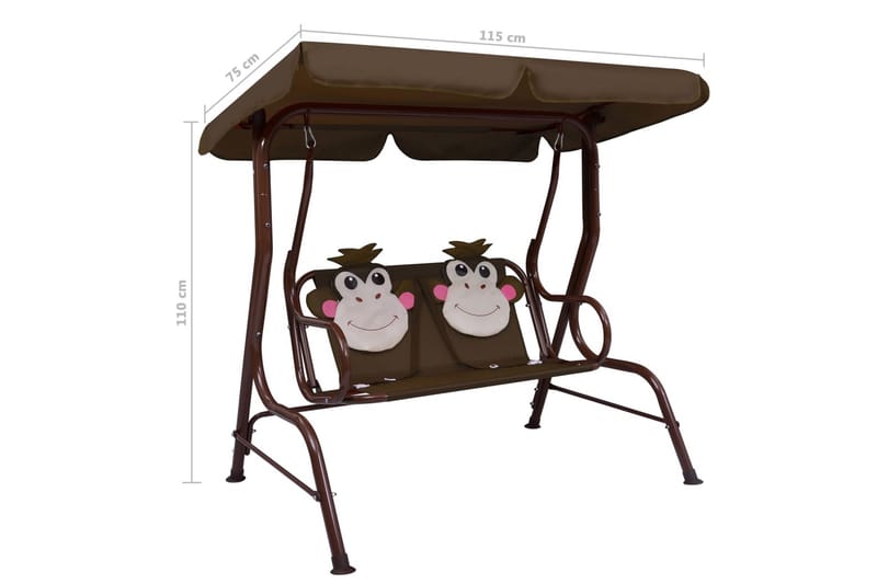Hammock för barn brun 115x75x110 cm tyg - Brun - Utemöbler - Utesoffa - Hammock