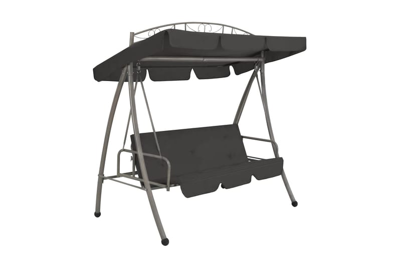 Hammock med tak antracit 198x120x205 cm stål - Grå - Utemöbler - Utesoffa - Hammock