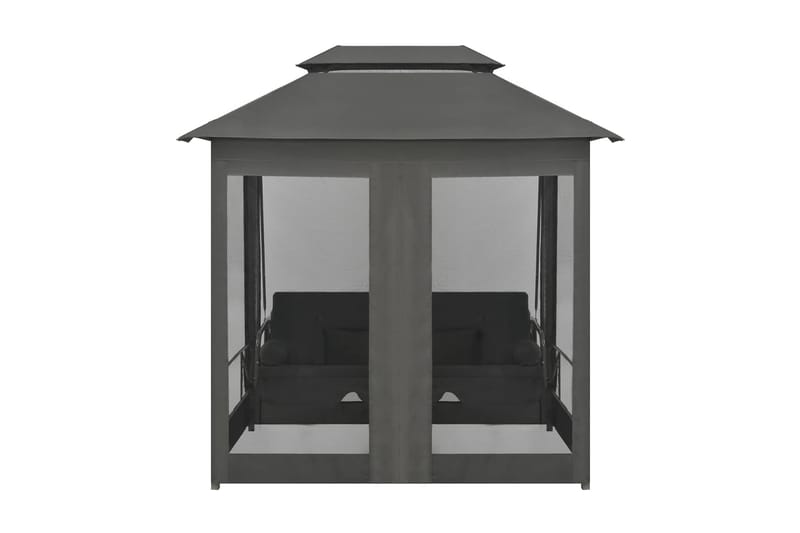 Hammock med tak antracit 220x160x240 cm stål - Grå - Utemöbler - Utesoffa - Hammock