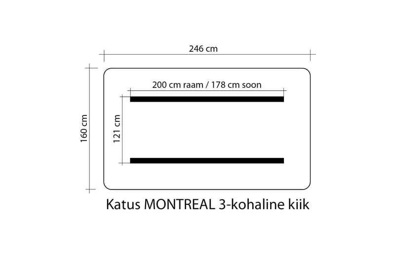 Montreal 3 Hammocktak - Beige - Utemöbler - Utesoffa - Hammock - Hammocktak