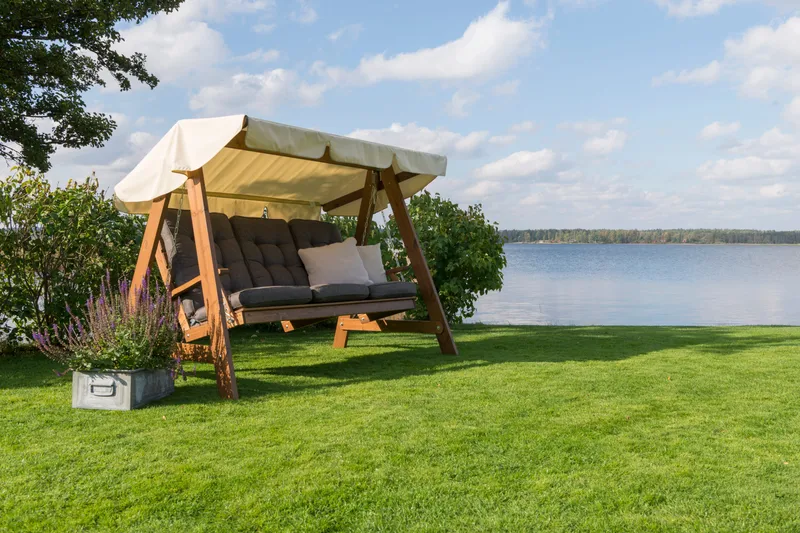 Hillerstorp Dalom Hammocktak Slöinge - Beige - Utemöbler - Utesoffa - Hammock - Hammocktak