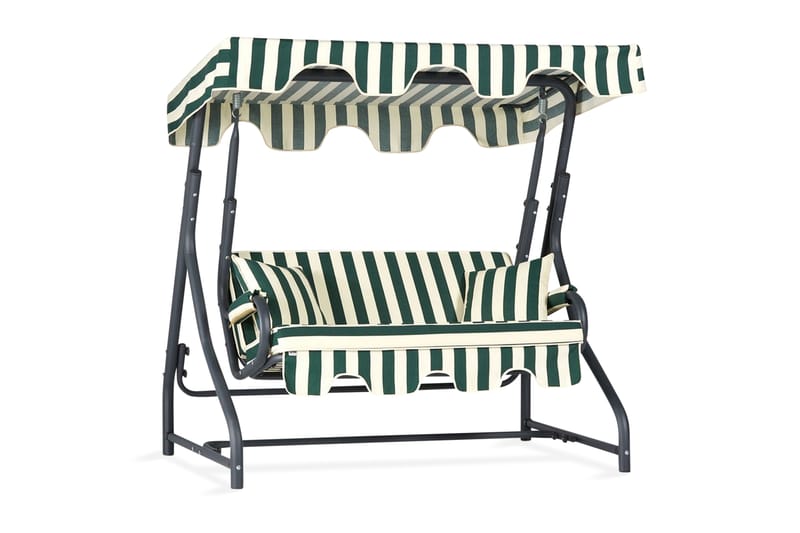 Laziuki 2-sits Hammock med Tak - Grön/Vit/Svart - Utemöbler - Utesoffa - Hammock