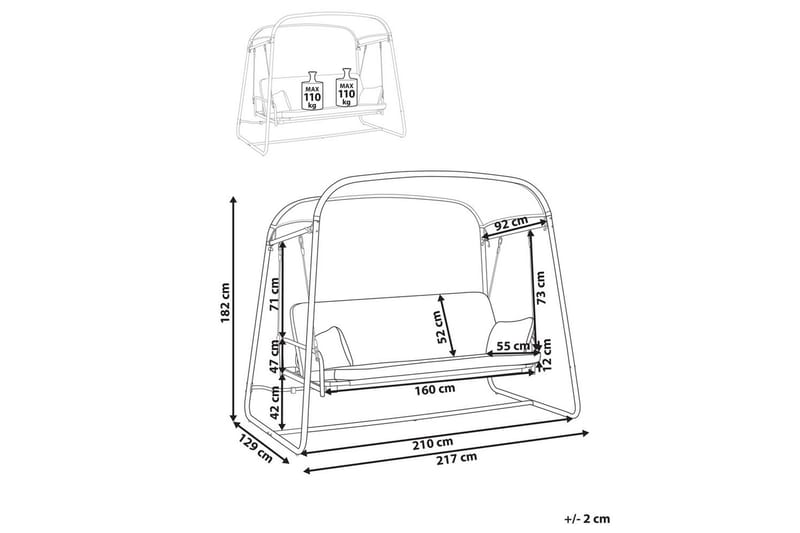 Hammock Marsciano - Mörkgrå - Utemöbler - Utesoffa - Hammock