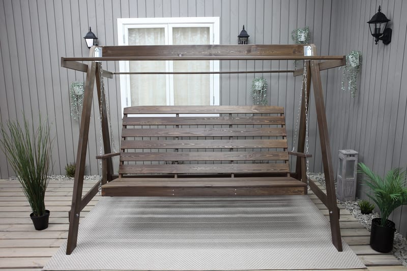 Pelle 3-sits Hammock utan tak - Brun - Utemöbler - Utesoffa - Hammock