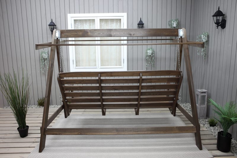 Pelle 3-sits Hammock utan tak - Brun - Utemöbler - Utesoffa - Hammock