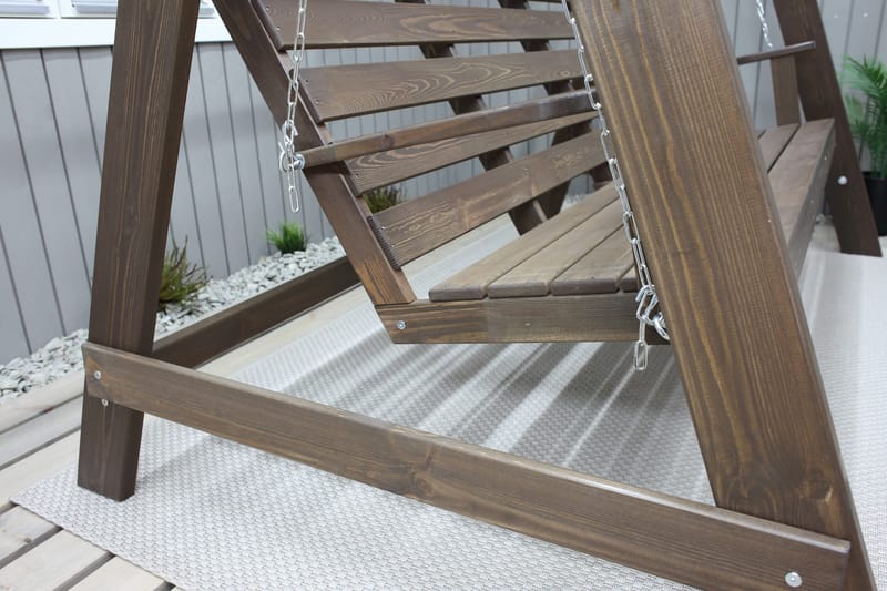 Pelle 3-sits Hammock utan tak - Brun - Utemöbler - Utesoffa - Hammock