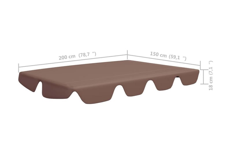 Reservtak för hammock brun 188/168x110/145 cm - Brun - Hammocktak