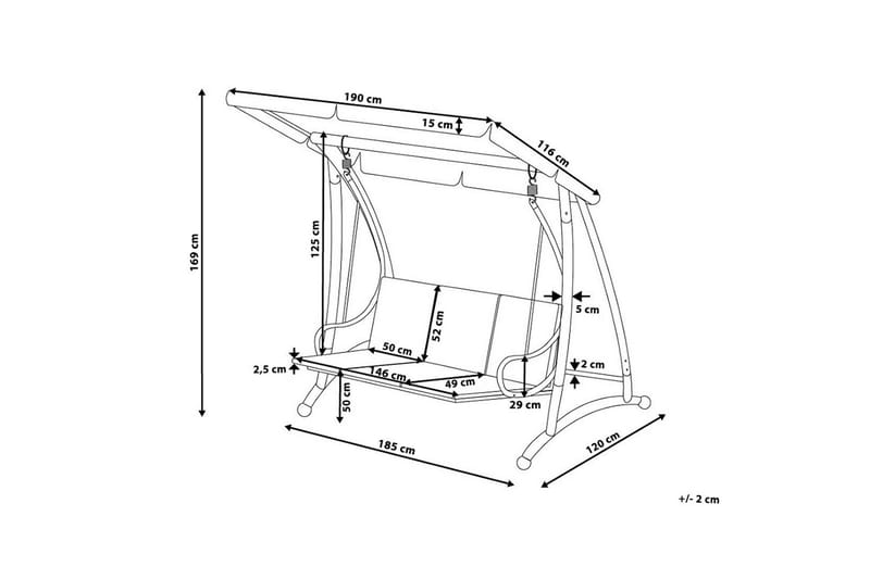 Temple Hängsoffa 190 cm - Beige - Hammock