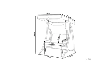 Tesero Hängsoffa 146 cm - Grå - Utemöbler - Utesoffa - Hammock