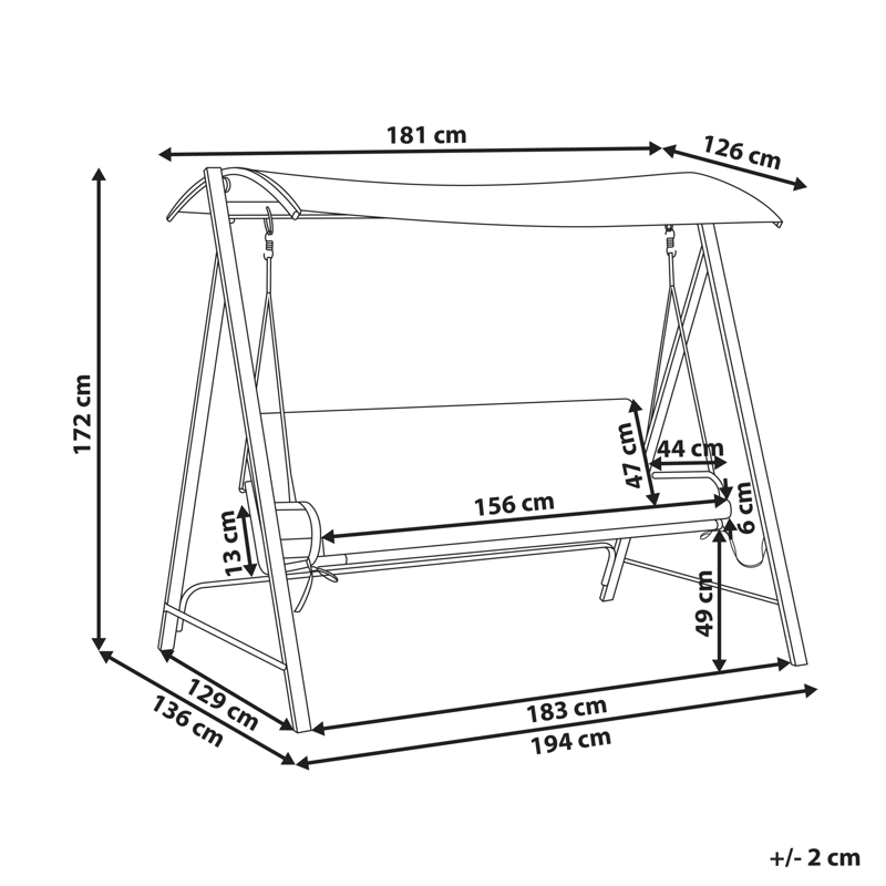 Hammock utomhus Bonagia Stål - Beige/Grå/Brun - Utemöbler - Utesoffa - Hammock