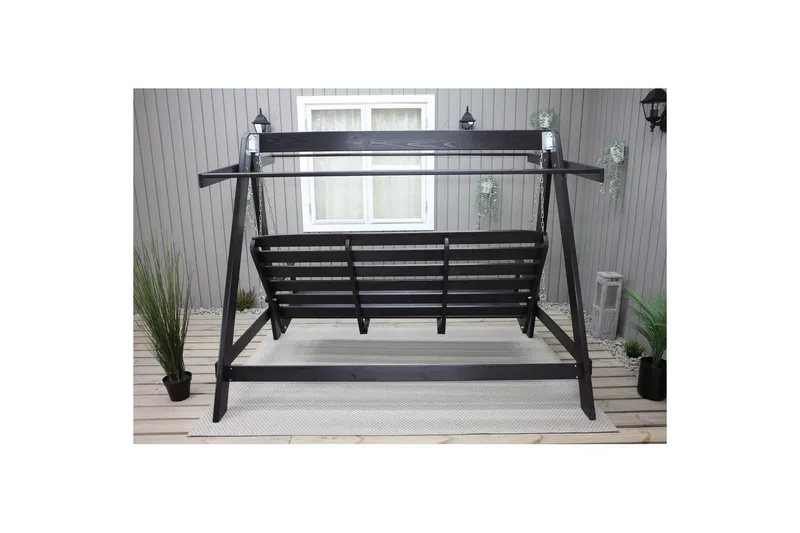 Hammock Pelle med Tak - Svart & Svart - Utemöbler - Utesoffa - Hängsoffa