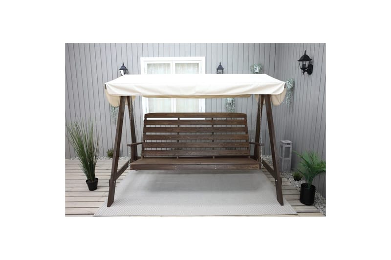 Hammock Pelle med Tak - Brun & Beige - Utemöbler - Utesoffa - Hängsoffa