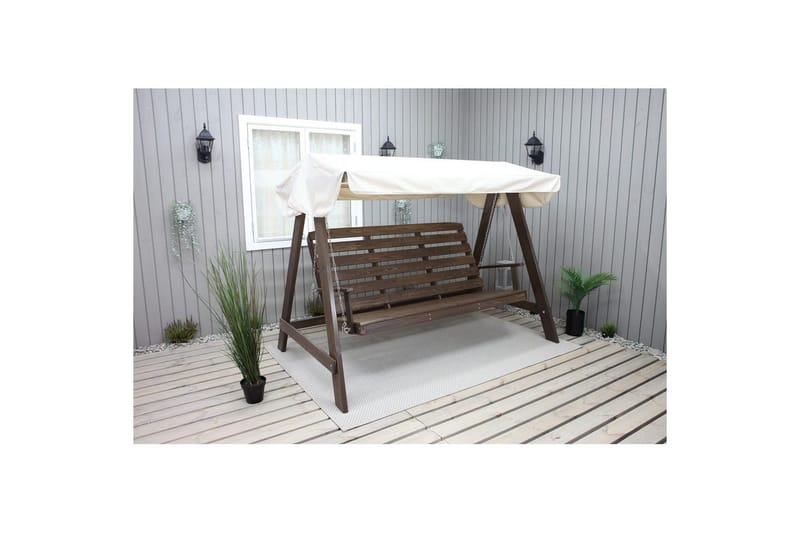 Hammock Pelle med Tak - Brun & Beige - Utemöbler - Utesoffa - Hängsoffa