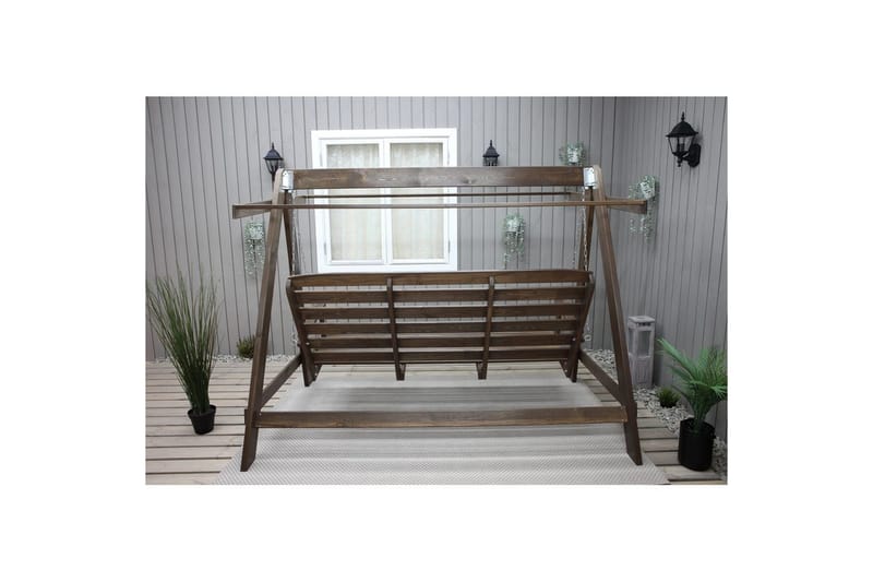 Hammock Pelle med Tak - Brun & Beige - Utemöbler - Utesoffa - Hängsoffa