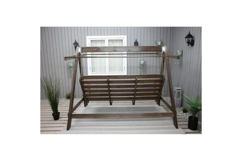 Hammock Pelle med Tak - Brun & Beige - Utemöbler - Utesoffa - Hängsoffa