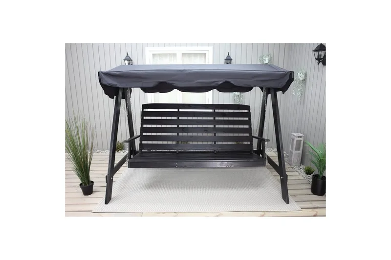 Hammock Pelle med Tak - Svart & Svart - Utemöbler - Utesoffa - Hängsoffa