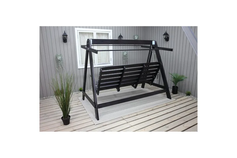 Hammock Pelle med Tak - Svart & Svart - Utemöbler - Utesoffa - Hängsoffa