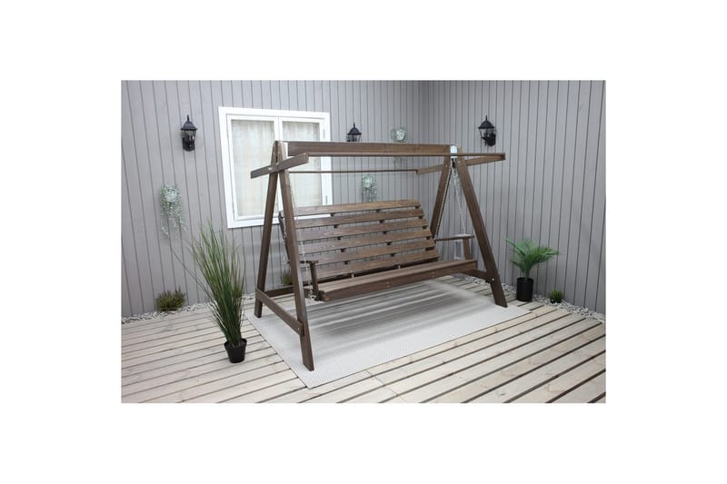 Hammock Pelle med Tak - Brun & Beige - Utemöbler - Utesoffa - Hängsoffa