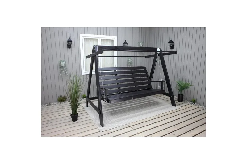 Hammock Pelle med Tak - Svart & Svart - Utemöbler - Utesoffa - Hängsoffa