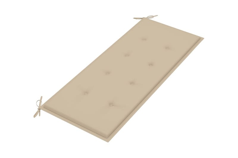 Hopfällbar Trädgårdsbänk med dyna 118 cm bambu - Beige - Utemöbler - Utesoffa - Trädgårdsbänk & utebänk