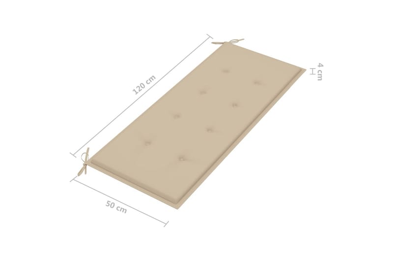 Hopfällbar Trädgårdsbänk med dyna 118 cm bambu - Beige - Utemöbler - Utesoffa - Trädgårdsbänk & utebänk