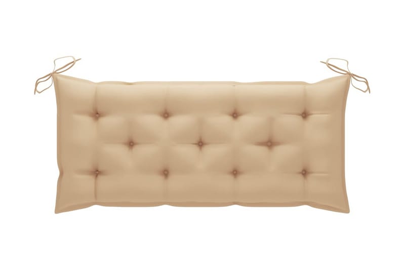 Hopfällbar Trädgårdsbänk med dyna 118 cm bambu - Beige - Utemöbler - Utesoffa - Trädgårdsbänk & utebänk