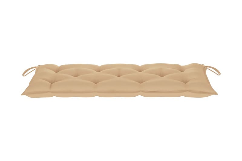 Hopfällbar Trädgårdsbänk med dyna 118 cm bambu - Beige - Utemöbler - Utesoffa - Trädgårdsbänk & utebänk