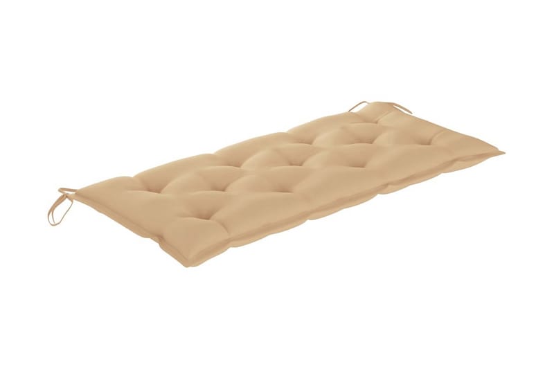 Hopfällbar Trädgårdsbänk med dyna 118 cm bambu - Beige - Utemöbler - Utesoffa - Trädgårdsbänk & utebänk