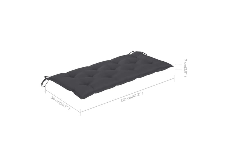 Hopfällbar Trädgårdsbänk med dyna 118 cm bambu - Grå - Utemöbler - Utesoffa - Trädgårdsbänk & utebänk