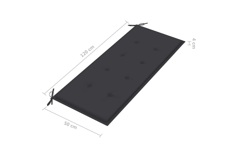 Hopfällbar Trädgårdsbänk med dyna 118 cm bambu - Grå - Utemöbler - Utesoffa - Trädgårdsbänk & utebänk