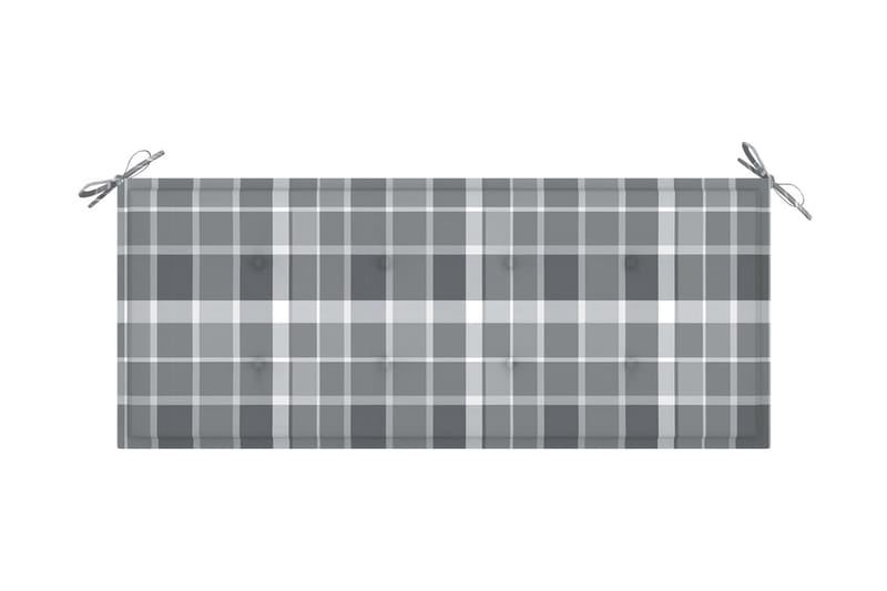 Hopfällbar trädgårdsbänk med dyna 118 cm bambu - Grå - Trädgårdsbänk & utebänk