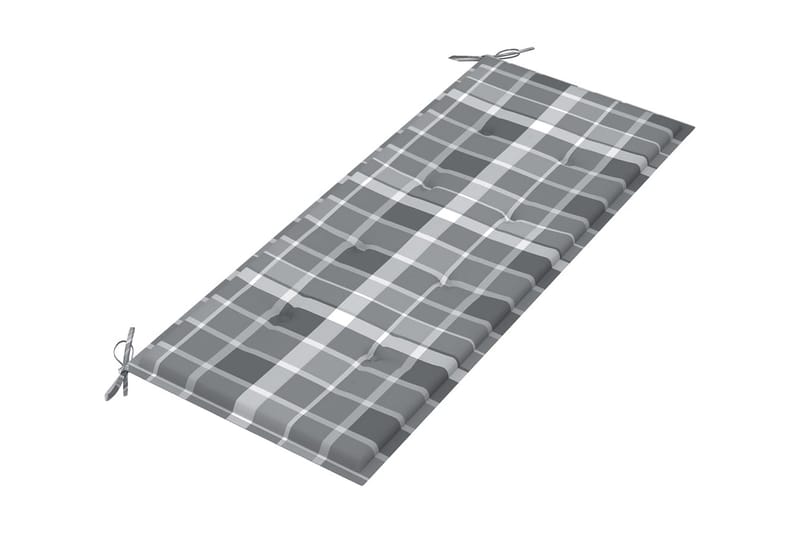 Hopfällbar Trädgårdsbänk med dyna 118 cm bambu - Grå - Utemöbler - Utesoffa - Trädgårdsbänk & utebänk