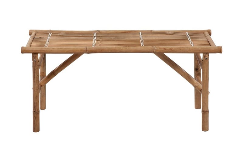 Hopfällbar Trädgårdsbänk med dyna 118 cm bambu - Grå - Utemöbler - Utesoffa - Trädgårdsbänk & utebänk