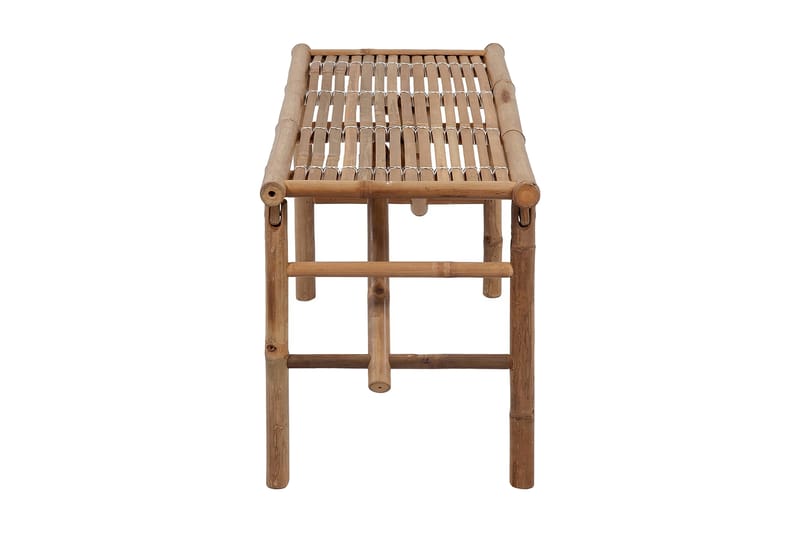 Hopfällbar Trädgårdsbänk med dyna 118 cm bambu - Grå - Utemöbler - Utesoffa - Trädgårdsbänk & utebänk