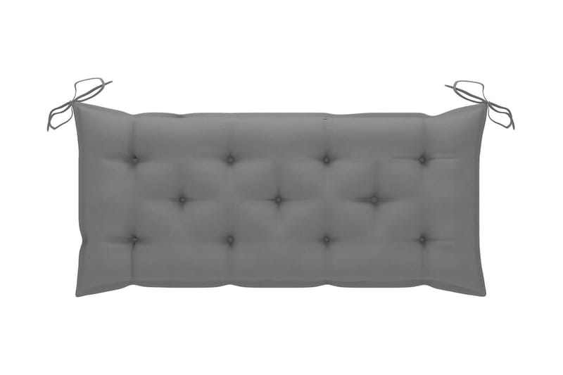 Hopfällbar Trädgårdsbänk med dyna 118 cm bambu - Grå - Utemöbler - Utesoffa - Trädgårdsbänk & utebänk