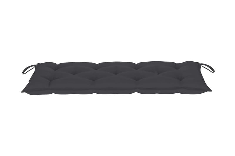 Hopfällbar Trädgårdsbänk med dyna 118 cm bambu - Grå - Utemöbler - Utesoffa - Trädgårdsbänk & utebänk