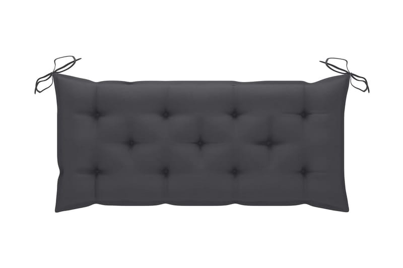 Hopfällbar Trädgårdsbänk med dyna 118 cm bambu - Grå - Utemöbler - Utesoffa - Trädgårdsbänk & utebänk