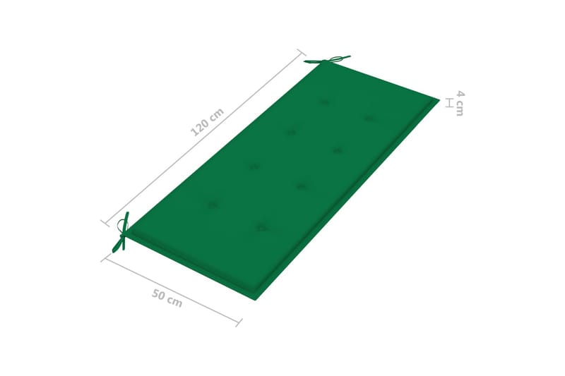 Hopfällbar Trädgårdsbänk med dyna 118 cm bambu - Grön - Utemöbler - Utesoffa - Trädgårdsbänk & utebänk