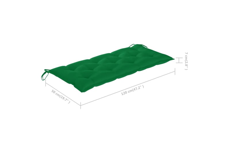 Hopfällbar Trädgårdsbänk med dyna 118 cm bambu - Grön - Utemöbler - Utesoffa - Trädgårdsbänk & utebänk