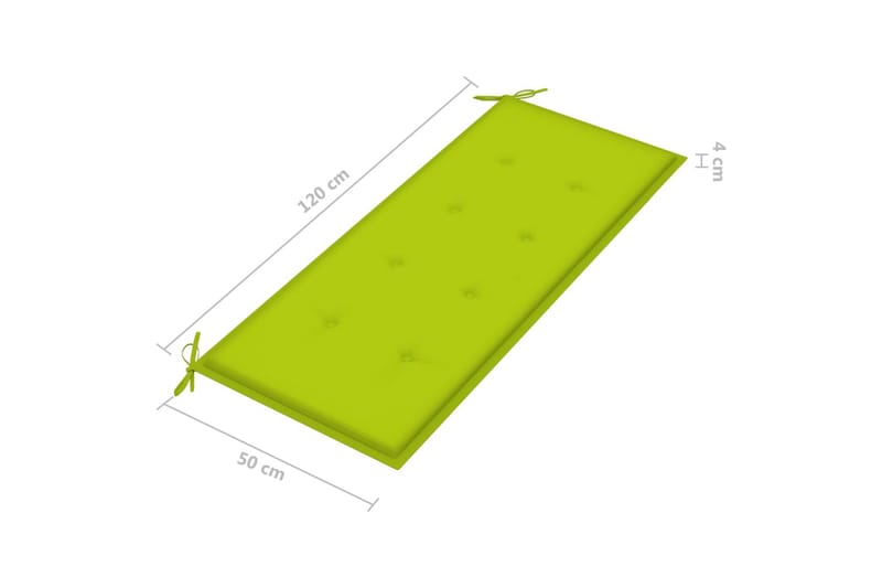 Hopfällbar Trädgårdsbänk med dyna 118 cm bambu - Ljusgrön - Utemöbler - Utesoffa - Trädgårdsbänk & utebänk