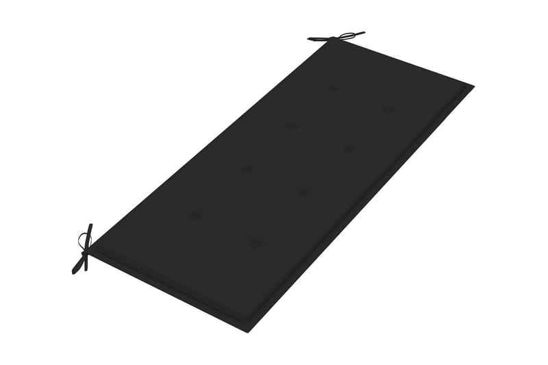 Hopfällbar Trädgårdsbänk med dyna 118 cm bambu - Svart - Utemöbler - Utesoffa - Trädgårdsbänk & utebänk