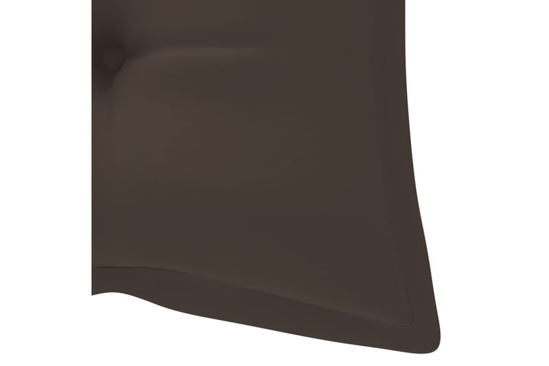 Hopfällbar Trädgårdsbänk med dyna 118 cm bambu - Taupe - Utemöbler - Utesoffa - Trädgårdsbänk & utebänk