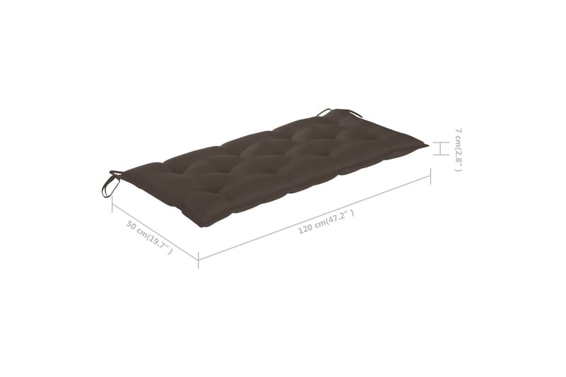 Hopfällbar Trädgårdsbänk med dyna 118 cm bambu - Taupe - Utemöbler - Utesoffa - Trädgårdsbänk & utebänk