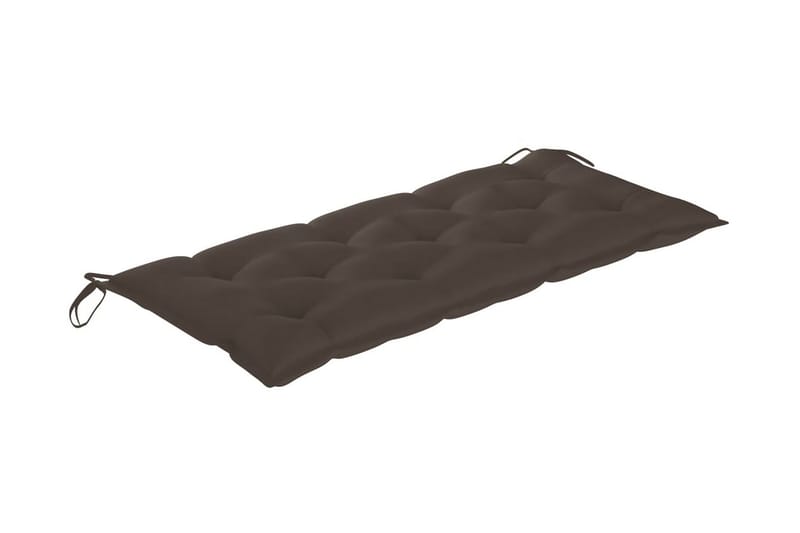 Hopfällbar Trädgårdsbänk med dyna 118 cm bambu - Taupe - Utemöbler - Utesoffa - Trädgårdsbänk & utebänk