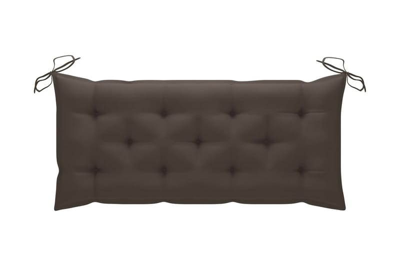 Hopfällbar Trädgårdsbänk med dyna 118 cm bambu - Taupe - Utemöbler - Utesoffa - Trädgårdsbänk & utebänk