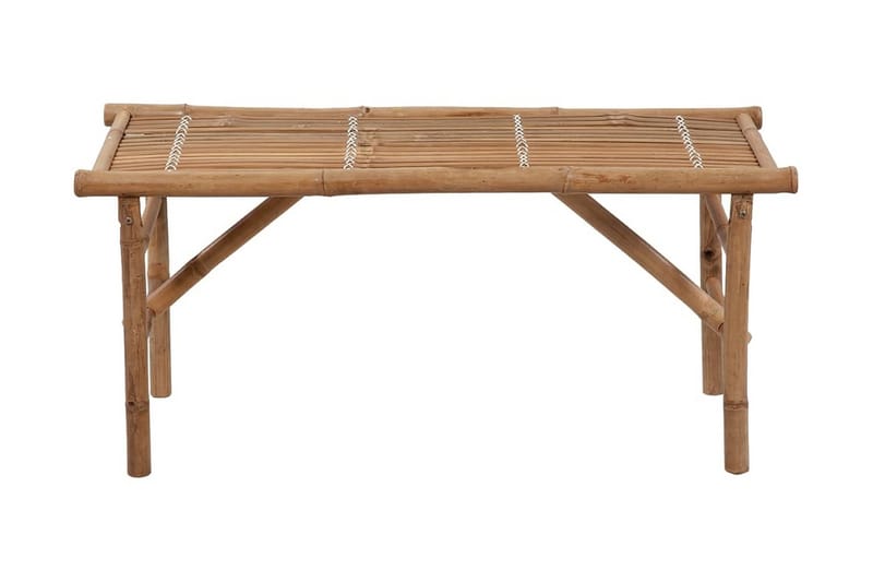 Hopfällbar Trädgårdsbänk med dyna 118 cm bambu - Vit - Utemöbler - Utesoffa - Trädgårdsbänk & utebänk